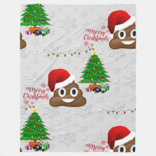 Polaire joyeux noël poo emoji couverture