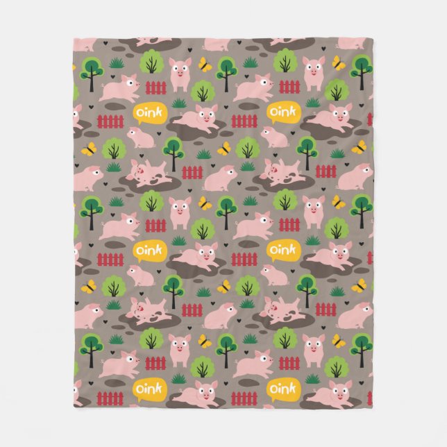 Polaire Joyeux Piglets Dans La Couverture En Toison De Bou (Devant)