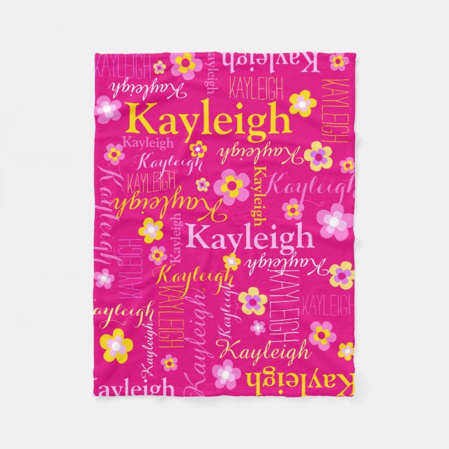 Polaire Kayleigh rose jaune filles nom florale couverture (Devant)