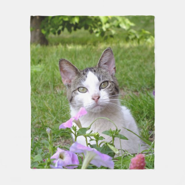 Polaire Kitty dans la couverture de la flotte de fleurs (Devant)