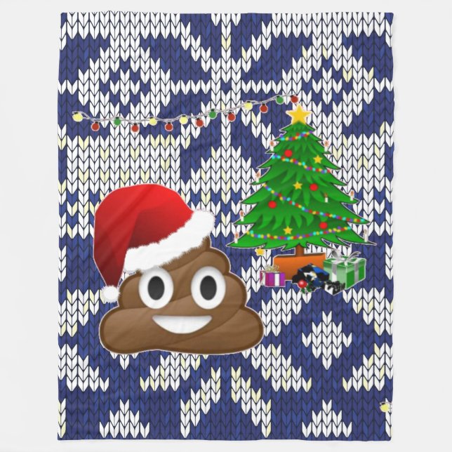Polaire laide pull de Noël poop emoji couverture (Devant)