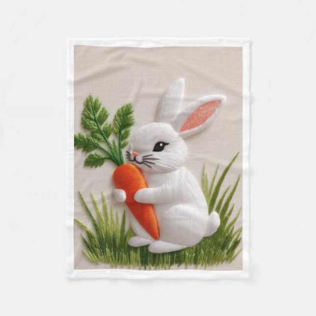 Polaire Lapin Mignon Avec Couverture De Carotte (Devant)