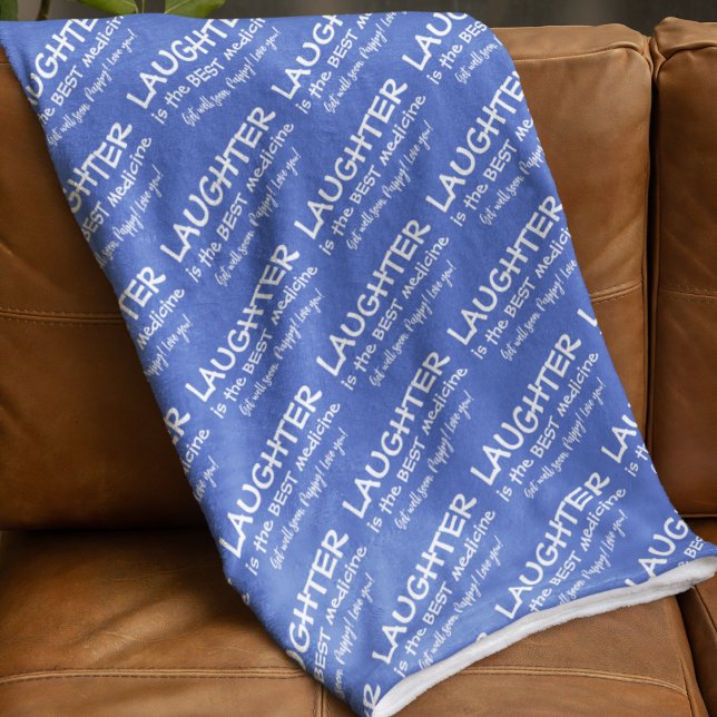 Polaire Le rire est la meilleure couverture de la flotte d (Cheer someone up with this personalized, "Laughter is the best medicine" blanket! )