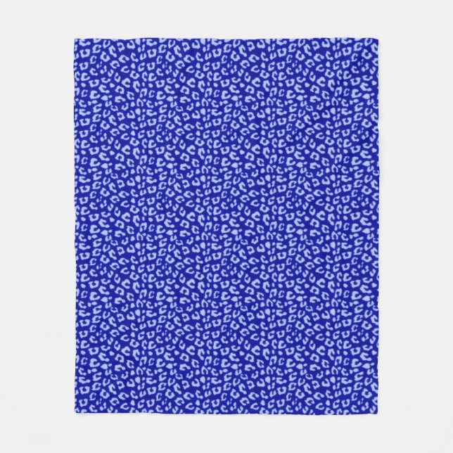 Polaire Leopard Batik bleu - couverture en toison (Devant)