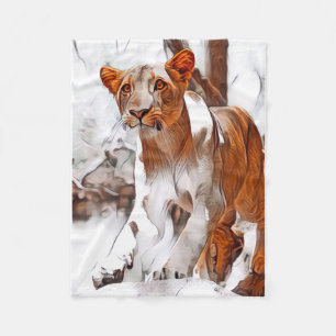 Polaire Lioness numériquement édité couverture en toison