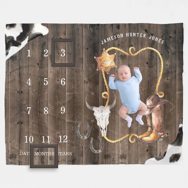 Polaire Little Cowboy Ouest | Bébé Couverture de jalon (Créateur téléchargé)