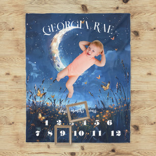 Polaire Lune céleste et couverture bébé papillon étape imp