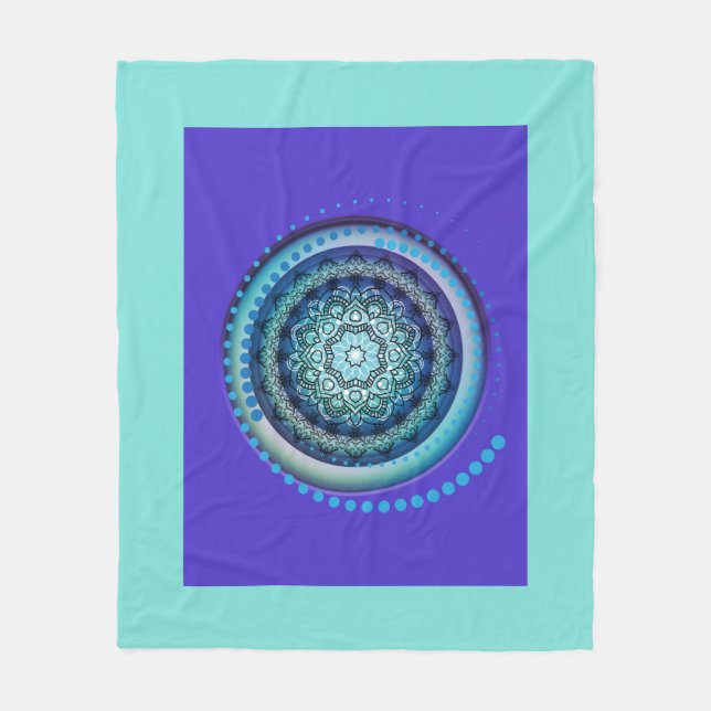 Polaire Médaillon Bleu Design Spiral Jetez la couverture (Devant)
