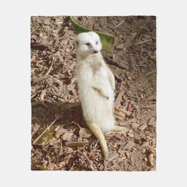 Polaire Meerkat Blanc, Couverture En Toison Moyenne. (Devant)