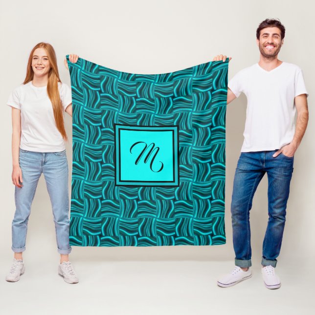 Polaire Monogramme de couverture Jade et Black Fleece (En situation)