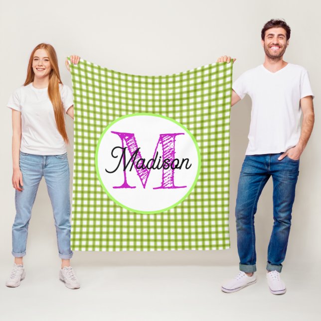 Polaire Monogramme personnaliser la couverture en toison (En situation)