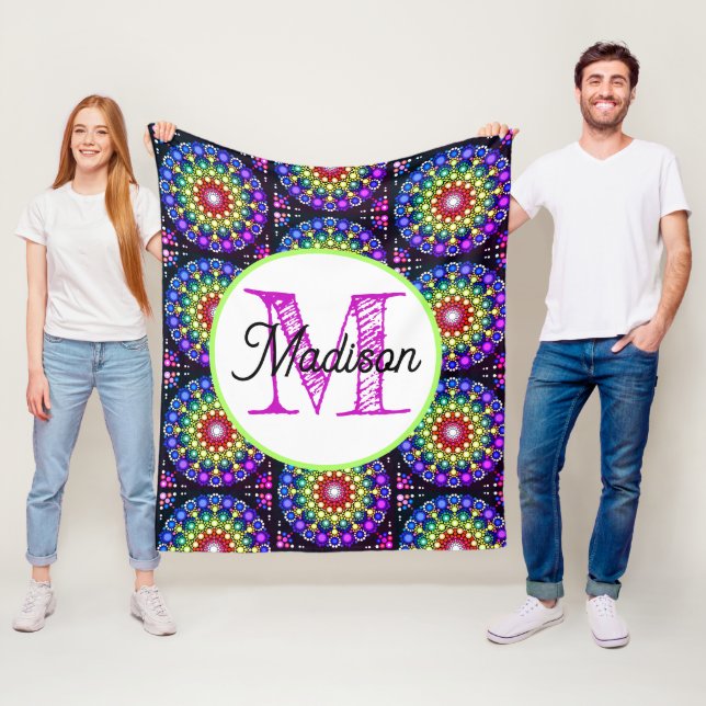 Polaire Monogramme personnaliser la couverture en toison (En situation)