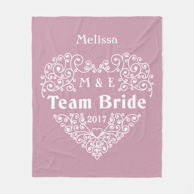 Polaire monogrammes personnalisés Team Bride et couverture (Devant)