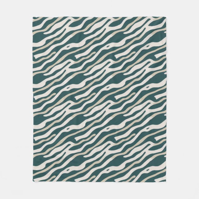 Polaire Motif Abstrait Wavy Lines - couverture Sherpa (Devant)