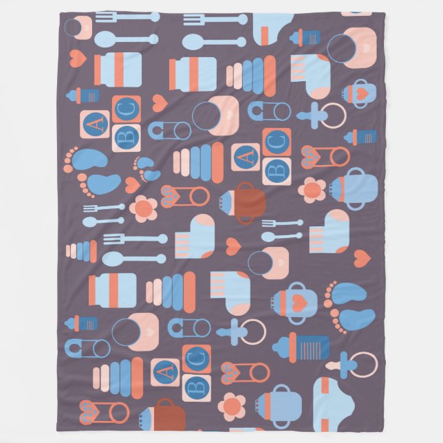 Polaire Motifs mignons de bébé de la couverture | partout (Devant)