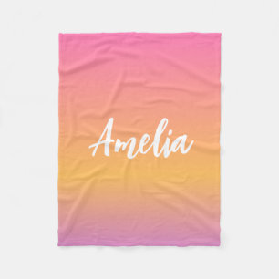 Polaire Nom Personnalisé Couverture Amelia Girls Ombre Sun