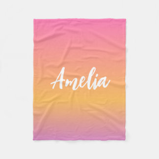 Polaire Nom Personnalisé Couverture Amelia Girls Ombre Sun