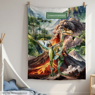 Polaire Nom personnalisé Couverture de dinosaure pour enfa