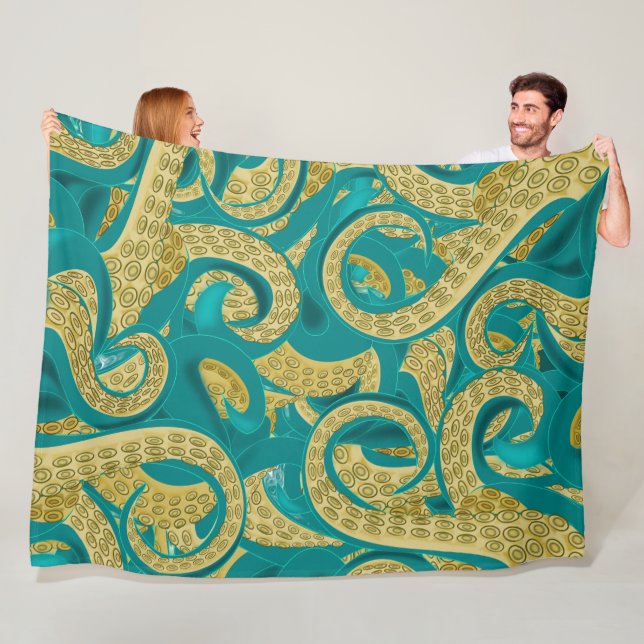 Polaire Octopus Art couverture en laine - Peinture (En situation)