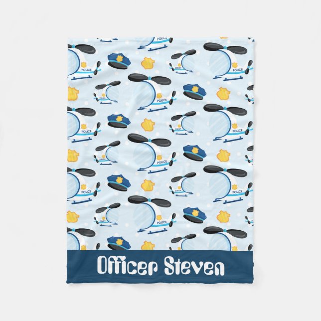 Polaire Officier ajouter le nom police couverture bébé (Devant)