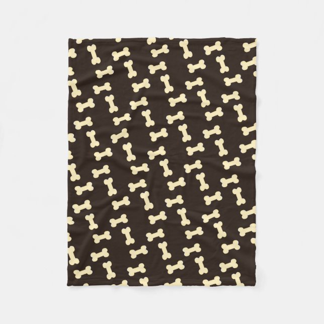 Polaire Os de chien sur couverture motif brune pour chien (Devant)