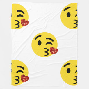 Polaire parties scintillant baiser émoji couverture