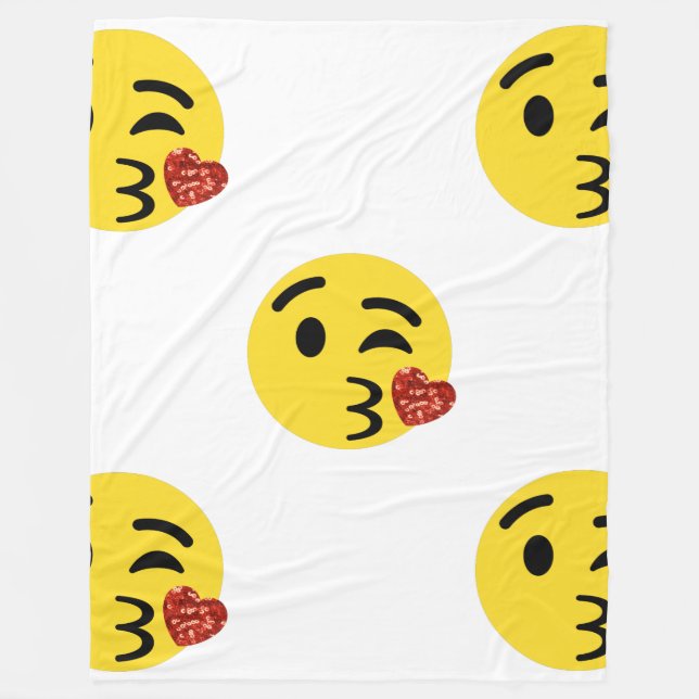 Polaire parties scintillant baiser émoji couverture (Devant)