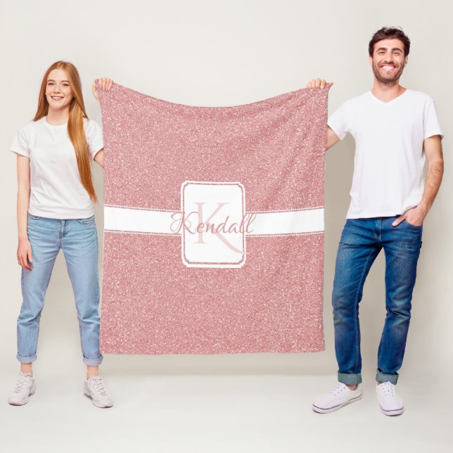 Polaire Parties scintillant rose Couverture de lancer pers (En situation)