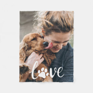 Polaire Paw Love personnalisée Imprimer la couverture Amou
