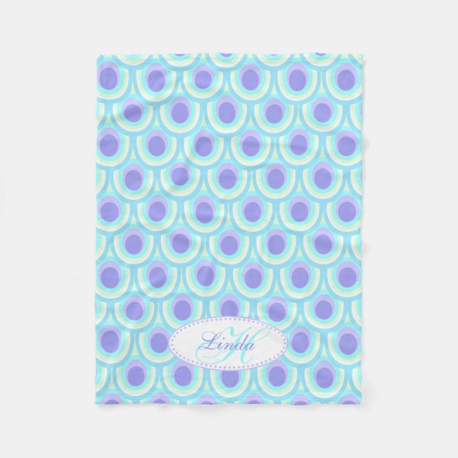 Polaire Peacock plumes ovale motif violet nommé couverture (Devant)