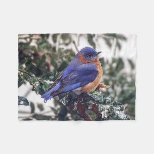 Polaire Petite couverture d'ouatine d'oiseau bleu oriental