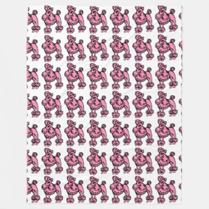 Polaire Poodle rose français couverture rétro cadeau