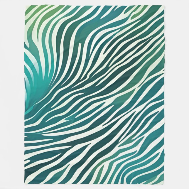 Polaire Poster de animal de couverture Turquoise vert Zebr (Devant)