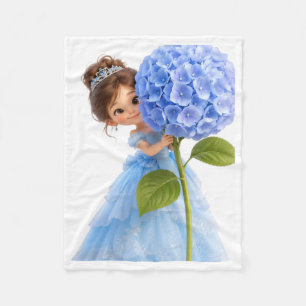 Polaire Princesse avec couverture de hortensia bleu