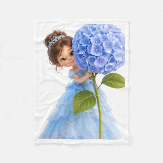 Polaire Princesse avec couverture de hortensia bleu (Devant)