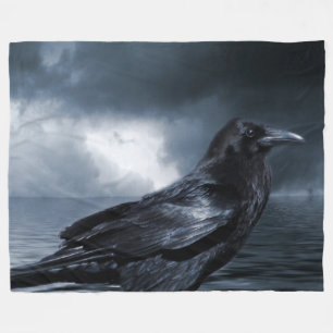 Polaire Raven noir sur la couverture d'ouatine