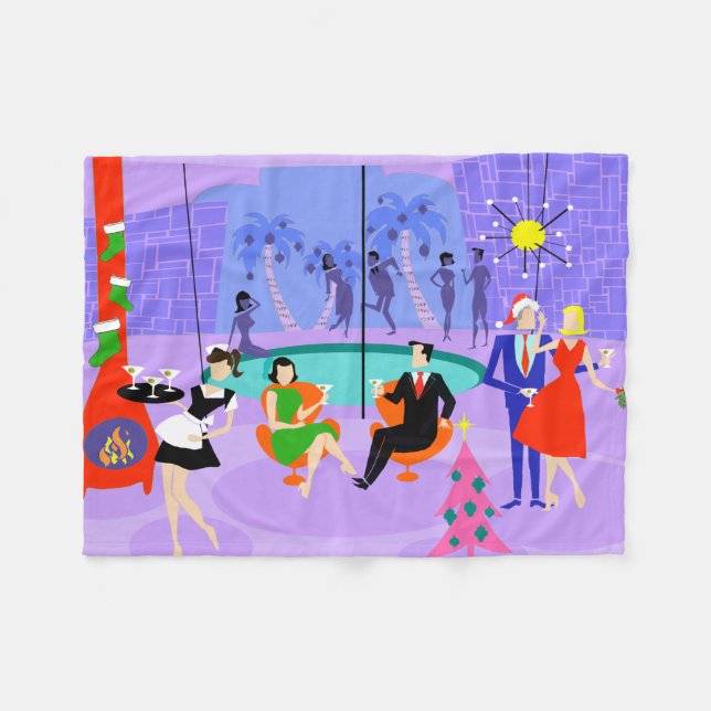 Polaire Rétro couverture tropicale d'ouatine de fête de (Devant (Horizontal))