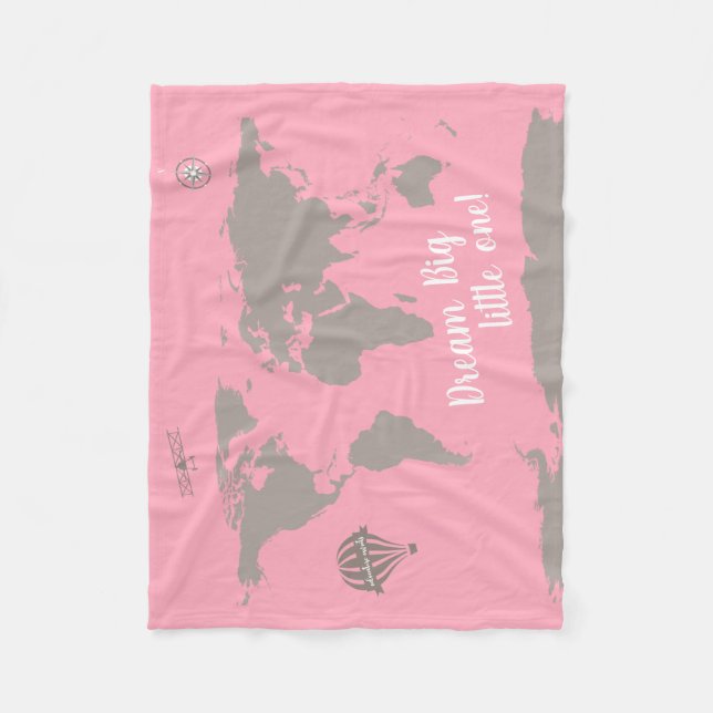 Polaire Rêvez-en un grand petit ! Couverture pour bébé ros (Devant)