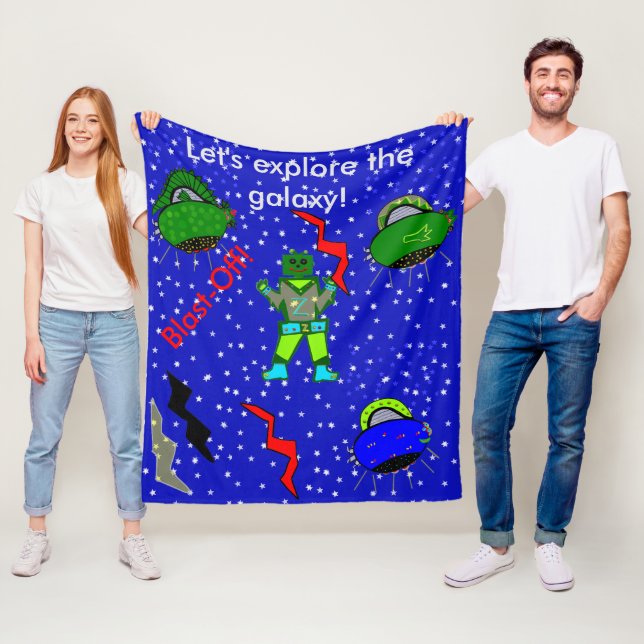 Polaire Robots Vaisseaux Spatiaux Enfants Couverture Moyen (En situation)
