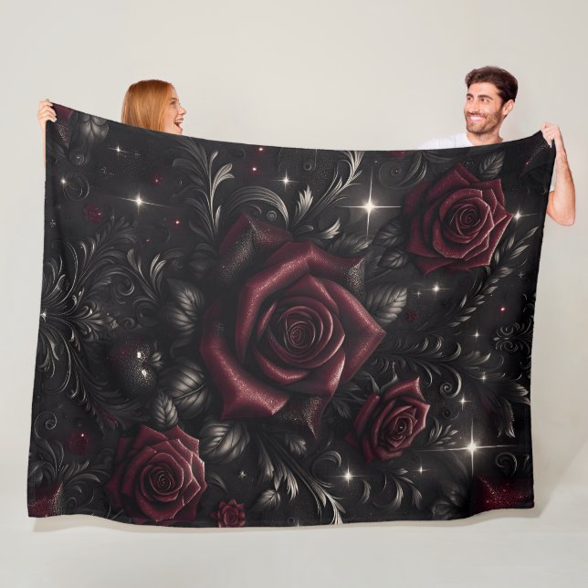 Polaire Rose De Ténèbres 60x80 Couverture De Toison (En situation)
