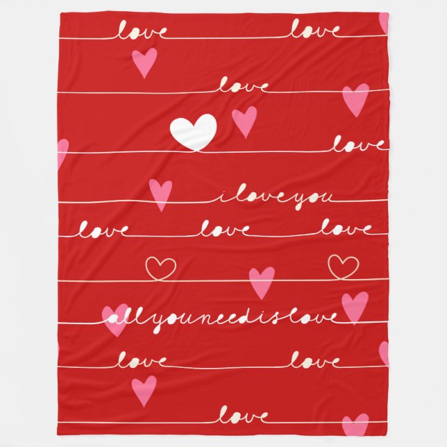 Polaire rouge amour vous couverture (Devant)