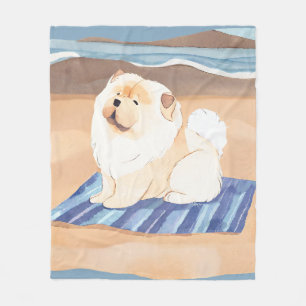 Polaire SAND N'SEA Cream Chow Chow chien plage couverture