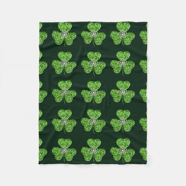 Polaire Shamrock parties scintillant Et Couverture Fleece  (Devant)
