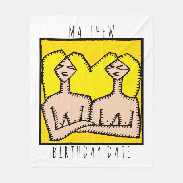 Polaire SIGNE Zodiaque Gemini Couverture d'anniversaire pe (Devant)