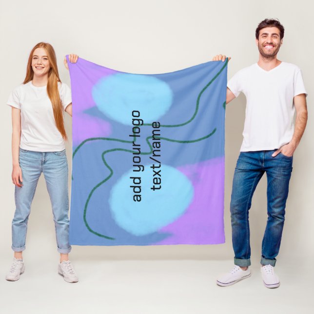 Polaire simple design minimal votre logo blanc couverture (En situation)