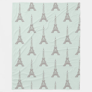 Polaire Soft Mint Tour Eiffel couverture cadeau