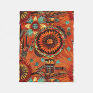 Polaire Soft Turquoise "Echos complexes" Couverture en pol