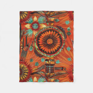 Polaire Soft Turquoise "Echos complexes" Couverture en pol