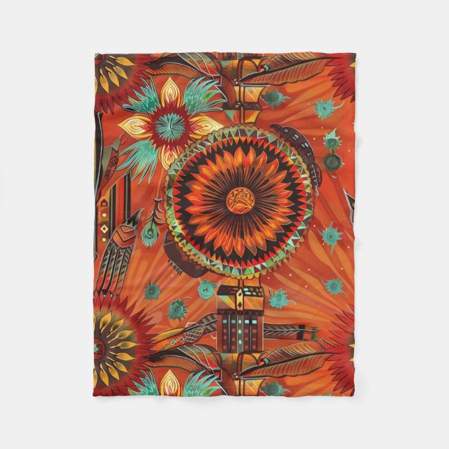 Polaire Soft Turquoise "Echos complexes" Couverture en pol (Devant)