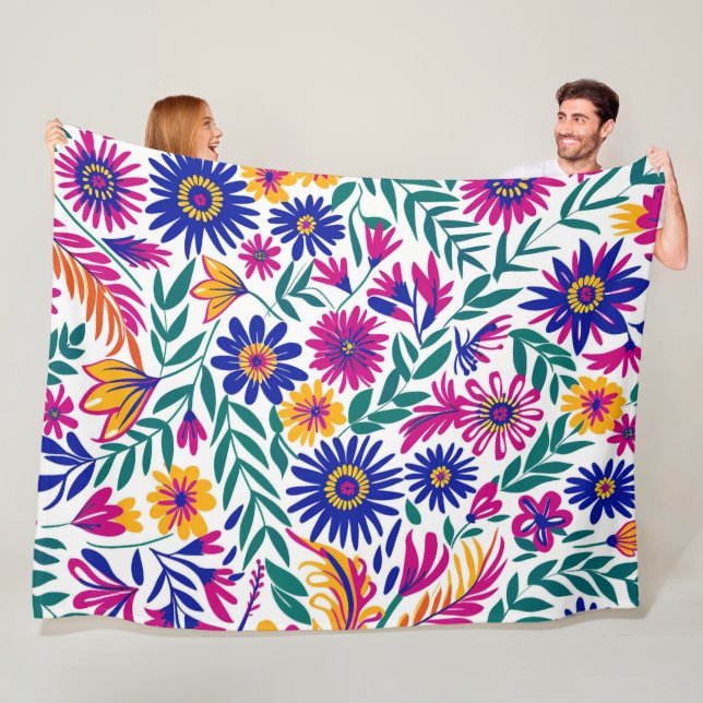 Polaire Soignée en fleur esthétique 60x80 Couverture en po (En situation)